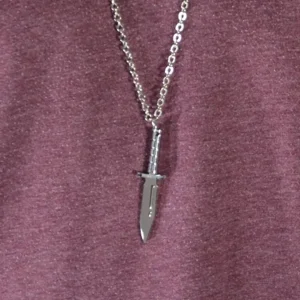 Fort Tempus Pendentif En Acier Inoxydable Couteau Argenté 12