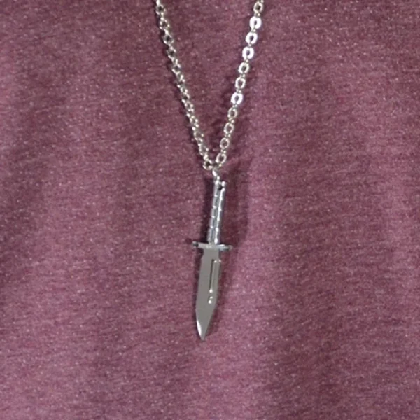 Fort Tempus Pendentif En Acier Inoxydable Couteau Argenté 5
