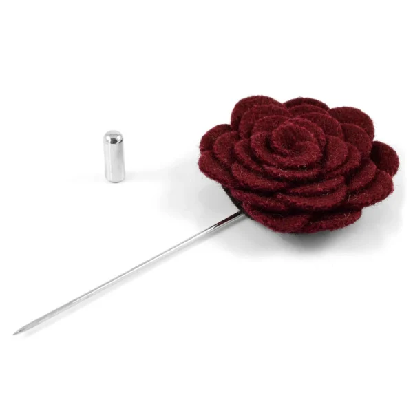 Warren Asher Boutonnière Rose Bordeaux 3