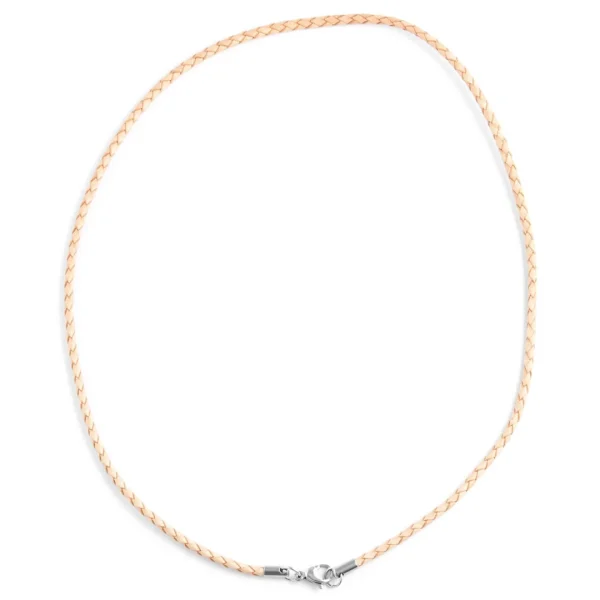 Collin Rowe Collier En Cuir Crème Tressé 3 Mm 5