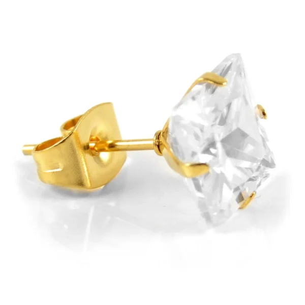 Lucleon Boucle D’oreille Dorée Zircone 8mm 4