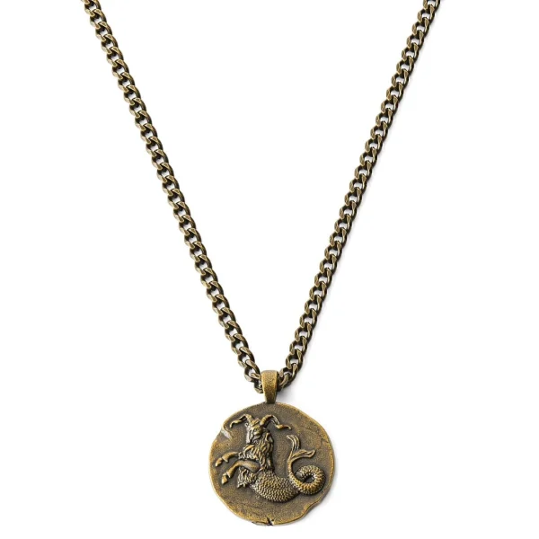 Lucleon Astro | Collier En Acier Doré Avec Signe Astrologique Du Capricorne 1