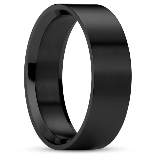 Lucleon Anneau En Acier Noir Mat 1