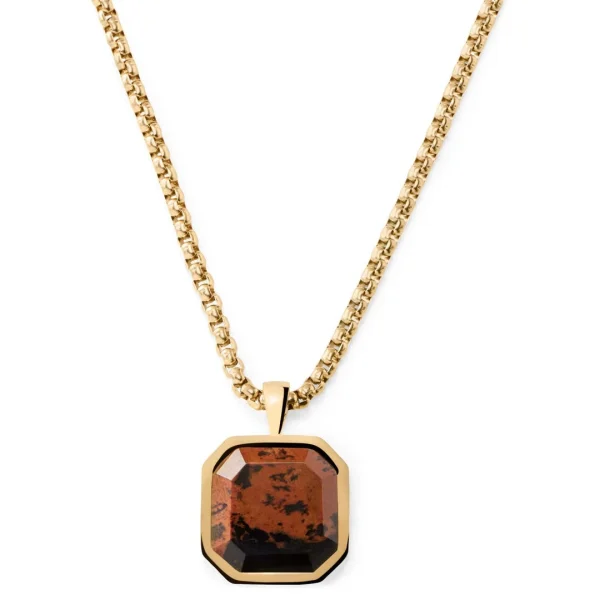 Arkai Collier Orisun Andrew à Pierre Obsidienne Acajou 1