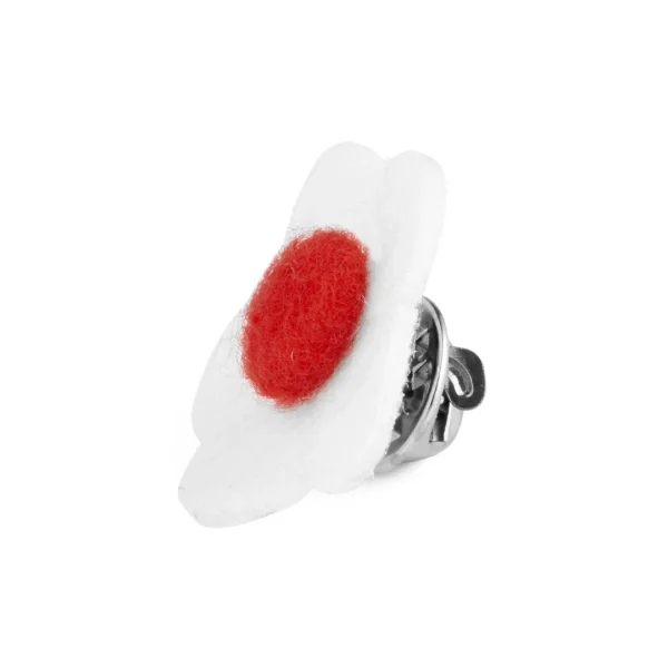 Warren Asher Pin’s à Fleur Blanche Et Rouge 3