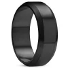 Lucleon Ferrum | Anneau à Bords Biseautés En Acier Inoxydable Noir Brossé – 8 Mm 20