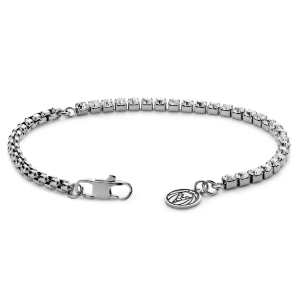 Lucleon Amager | Bracelet En Acier Inoxydable Argenté Avec Zircones 3