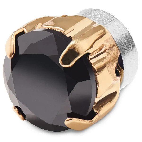 Lucleon Boucle D’oreille Magnétique Dorée à Cristal Noir 1