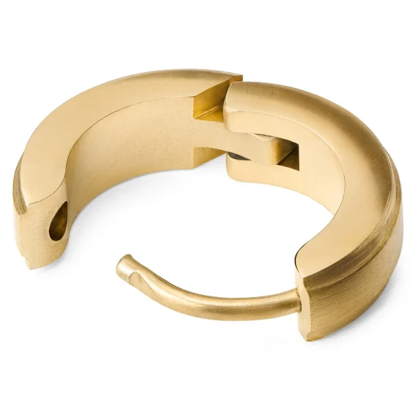 Lucleon Boucle D’oreille Ronde En Acier Chirurgical Doré 3