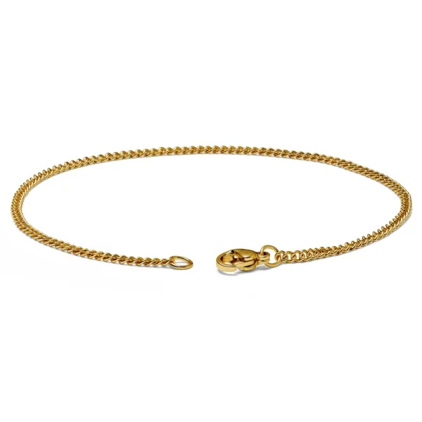 Lucleon Bracelet Chaîne à Mailles Dorées – 2 Mm 5