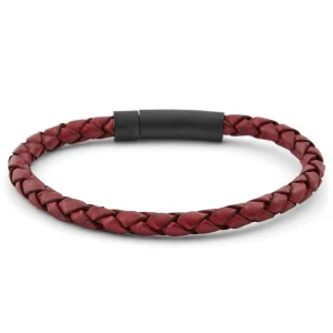 Lucleon Bracelet En Cuir Bordeaux Et Noir 12