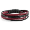 Lucleon Bracelet Roy En Cuir Noir Et Rouge 22
