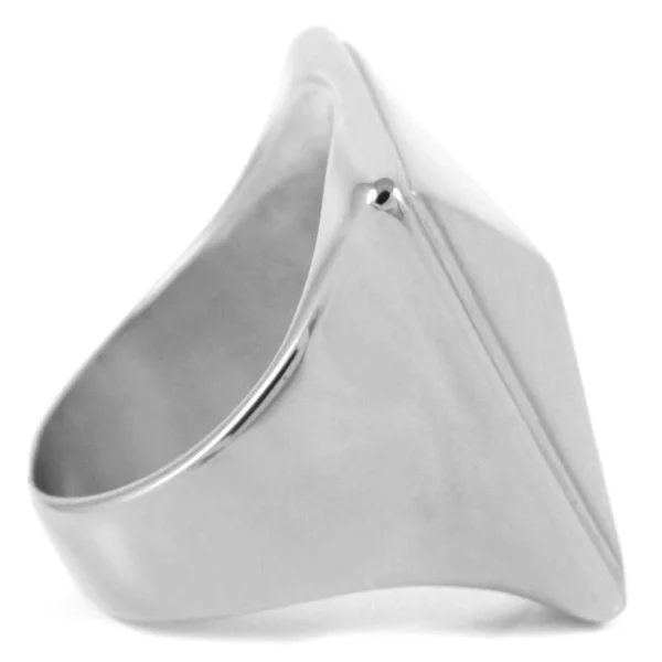 SteelCZ Chevalière Carrée En Acier 4