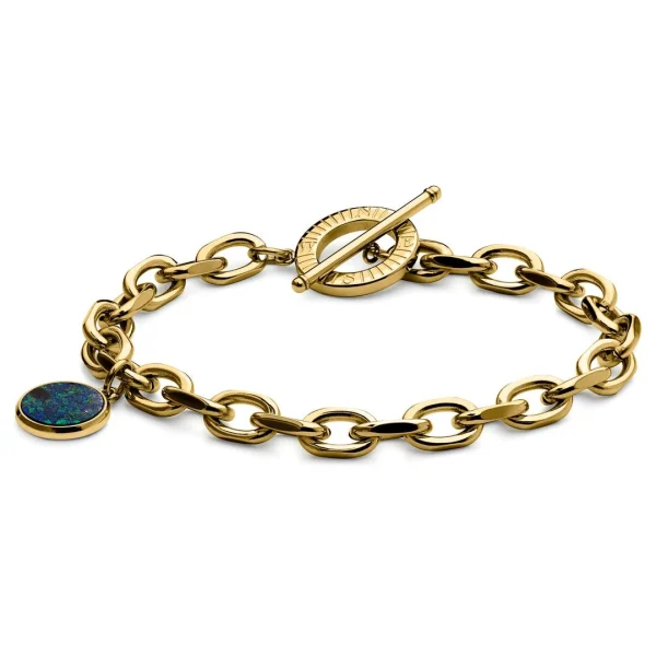 Arkai Atlas | Bracelet En Acier Doré Avec Pendentif Azurite Et Malachite 1