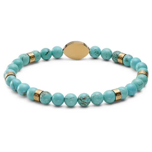 Waykins Evil Eye | Bracelet En Perles De Turquoise Avec Pendentifs Dorés- 6 Mm 3
