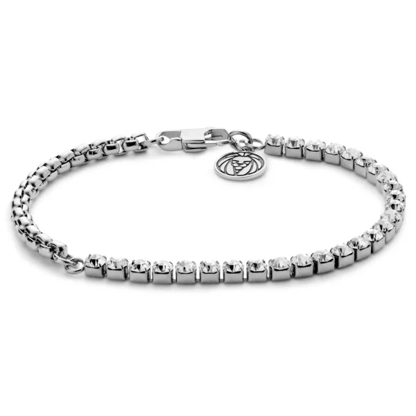 Lucleon Amager | Bracelet En Acier Inoxydable Argenté Avec Zircones 1