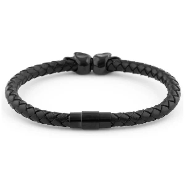 Fort Tempus Bracelet En Cuir & Crânes Noirs 5