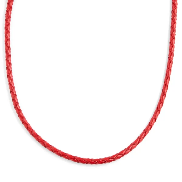Collin Rowe Collier En Cuir Rouge Tressé 3 Mm 1