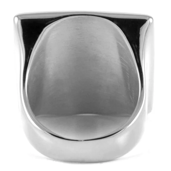 SteelCZ Chevalière Carrée En Acier 5