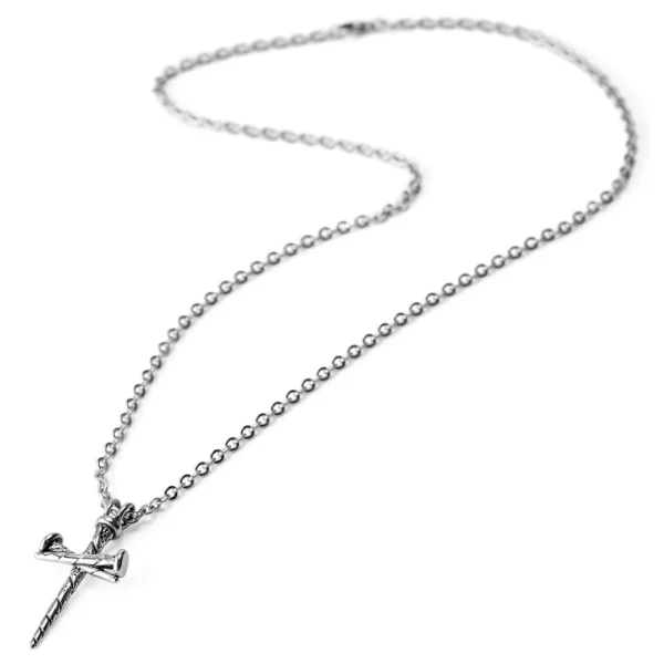 Fort Tempus Collier à Pendentif En Croix Et Motif De Clous Croisés 4