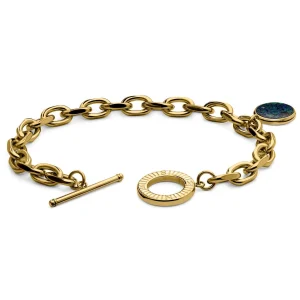 Arkai Atlas | Bracelet En Acier Doré Avec Pendentif Azurite Et Malachite 14