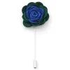 Warren Asher Boutonnière à Fleur Douce Verte Et Bleu Royal 22