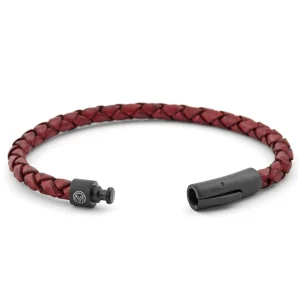 Lucleon Bracelet En Cuir Bordeaux Et Noir 10