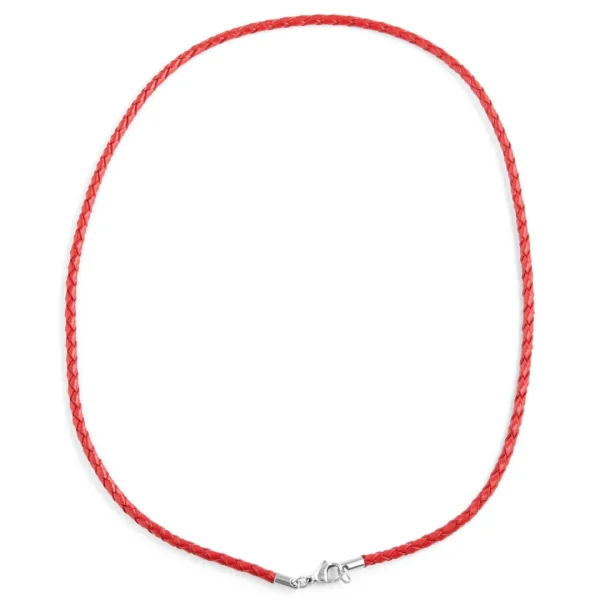 Collin Rowe Collier En Cuir Rouge Tressé 3 Mm 7
