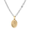 Fort Tempus Collier Et Pendentif De La Sainte-Vierge Doré 22