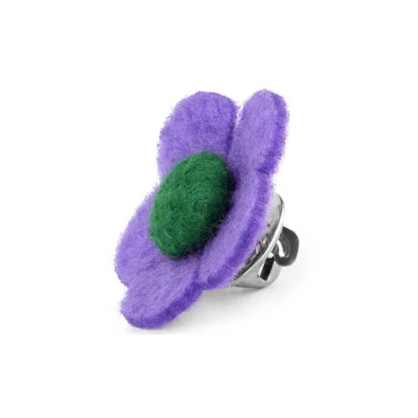 Warren Asher Broche à Fleur Pourpre Et Vert 3