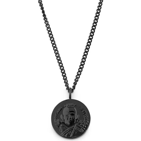 Lucleon Collier En Acier Noir à Pendentif Hindou 1