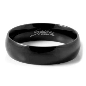 Fort Tempus Anneau En Acier Noir Simple 10