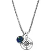 Arkai Atlas | Collier Argenté à Pendentif Boussole Et Pierre D’azurite Et Malachite 20