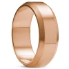 Lucleon Ferrum | Anneau à Bords Biseautés En Acier Inoxydable Brossé Couleur Or Rose – 8 Mm 8