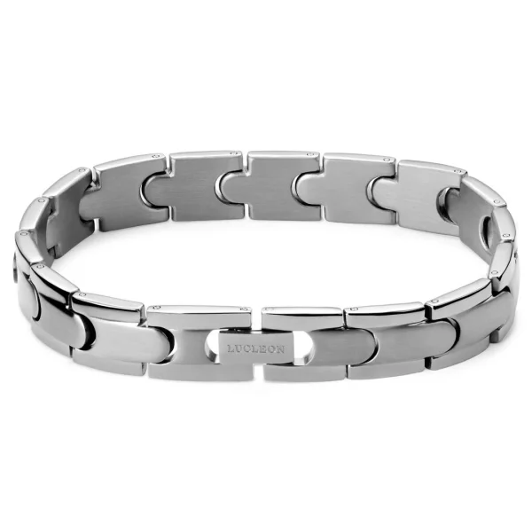 Lucleon Bracelet à Fermoir En Titane Argenté 4