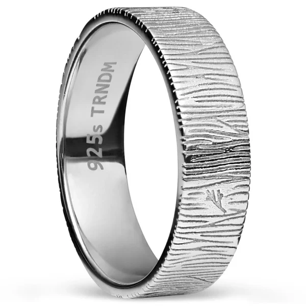 Sidegren Anneau Adrian En Argent Sterling 925 Texturé 1