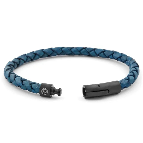 Lucleon Bracelet En Cuir Bleu Et Noir 3