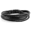 Lucleon Bracelet Roy En Cuir Noir Sur Noir 16