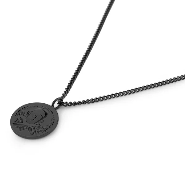 Lucleon Collier En Acier Noir à Pendentif Hindou 3