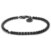 Lucleon Amager | Bracelet En Acier Inoxydable Noir Avec Zircones Noires 17