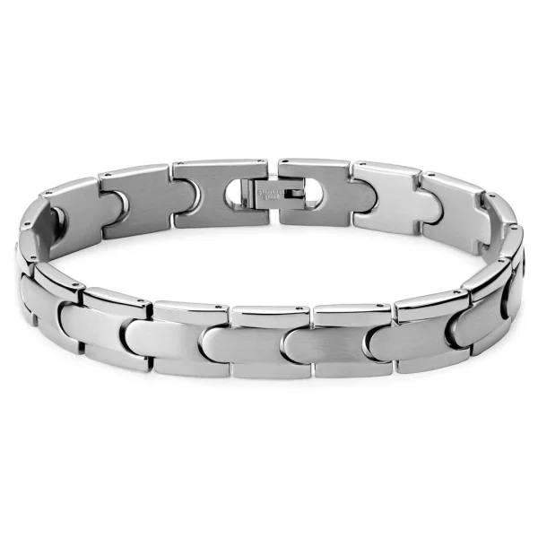 Lucleon Bracelet à Fermoir En Titane Argenté 1