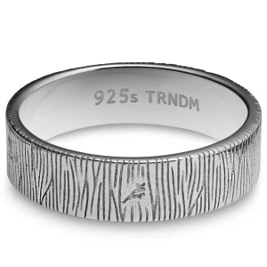 Sidegren Anneau Adrian En Argent Sterling 925 Texturé 14