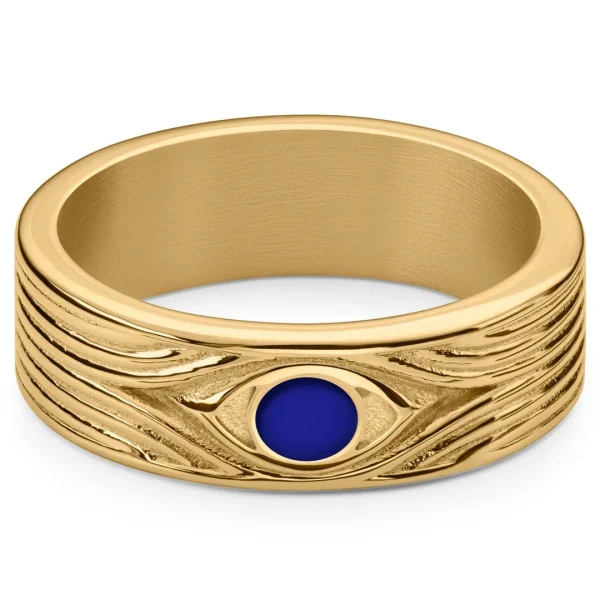 Waykins Evil Eye | Bague En Acier Inoxydable Doré 7 Mm 3