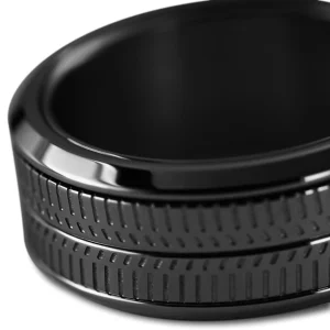 Seizmont Tigris | Anneau Rotatif Texturé De Couleur Noire 9 Mm 10