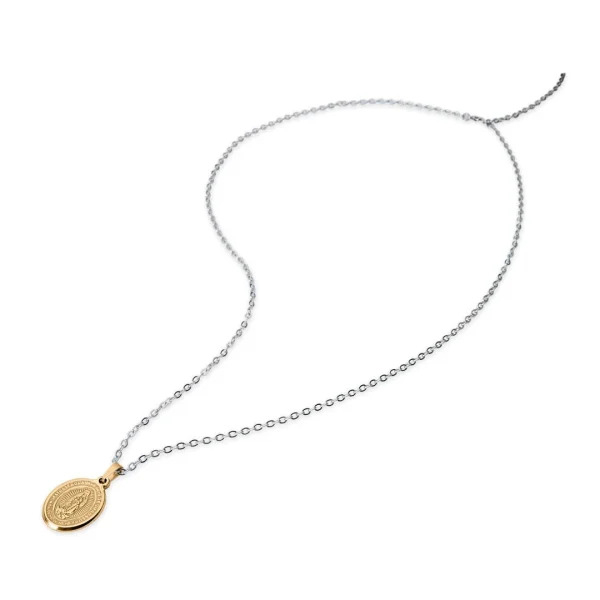 Fort Tempus Collier Et Pendentif De La Sainte-Vierge Doré 3