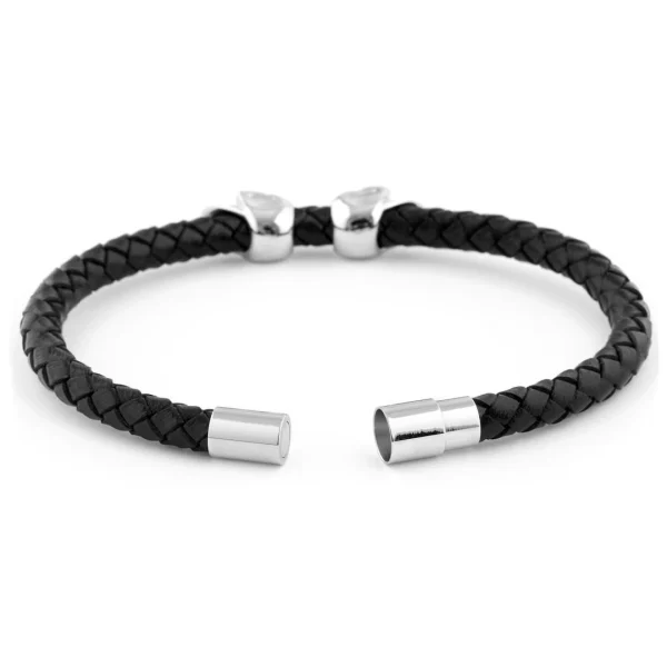 Fort Tempus Bracelet En Cuir & Crânes Argentés 3