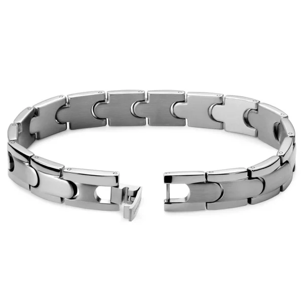Lucleon Bracelet à Fermoir En Titane Argenté 3