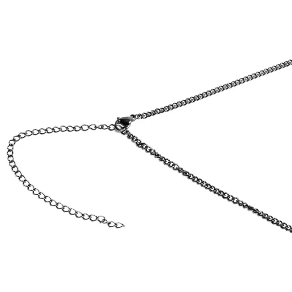 Lucleon Collier En Acier Noir à Pendentif Hindou 5