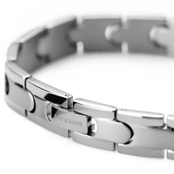 Lucleon Bracelet à Fermoir En Titane Argenté 5