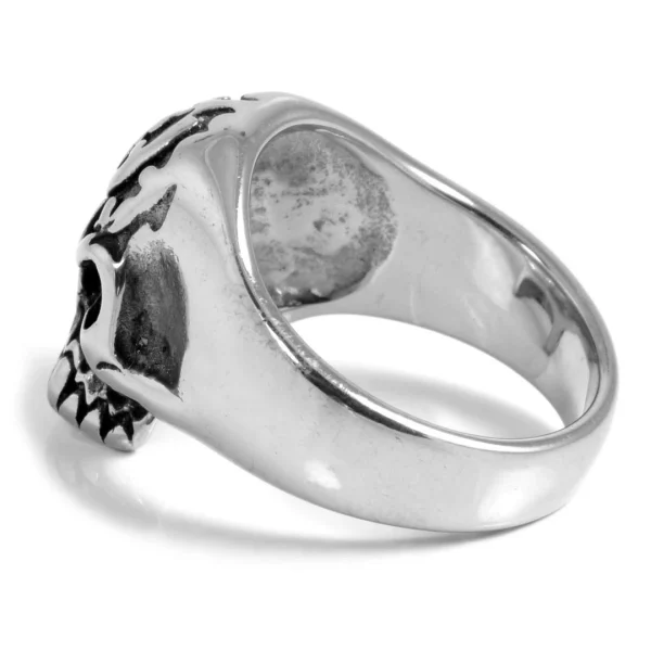 SteelCZ Bague Acier Tête De Mort Fantôme 3